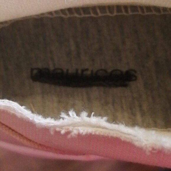 Maurices Womens Sneakers Sadie Beige Canvas Lace Up Walking Shoe Platform 8.5 - Picture 9 of 12